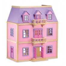 Деревянный домик для кукол с балконами MD4570