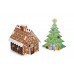 Объемные блестящие наклейки Рождественская елка и пряничный домик