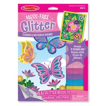 Набор для творчества с блестящими наклейками Цветы и бабочки