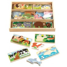 Набор деревянных карточек/картинок "Животные"