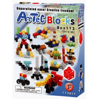 Конструктор Artec Blocks НАБОР 112 дет. в коробке (яркие цвета)