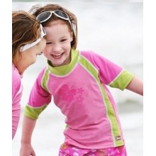 Солнцезащитная купальная футболка Banz, розово-зеленая