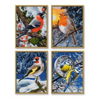 9340661 Художній творчий набір Зимові птахи, 4 картини