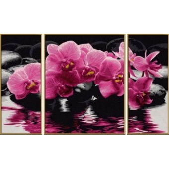 9260603 Художній творчий набір-триптих Орхідеї, 50х80 см